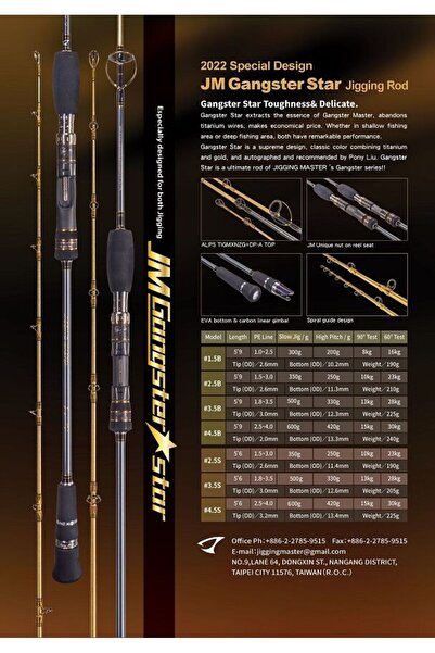 Jigging Master Gangster Star #4.5/B 175cm 420-600gr. Tetikli Spiral Kamış