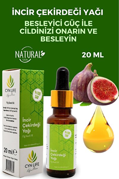 CYN LIFE İncir Çekirdeği Yağı 20 ml - %100 Saf Ve Katkısız Incir Çekirdeği Yağı