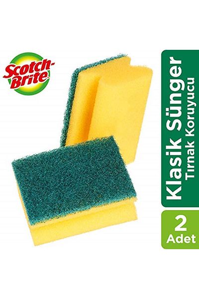 Scotch Brite Scotch-Brite 1776443   Green Classic Dishwashing Sponge, 2 Pack, Nail Protector