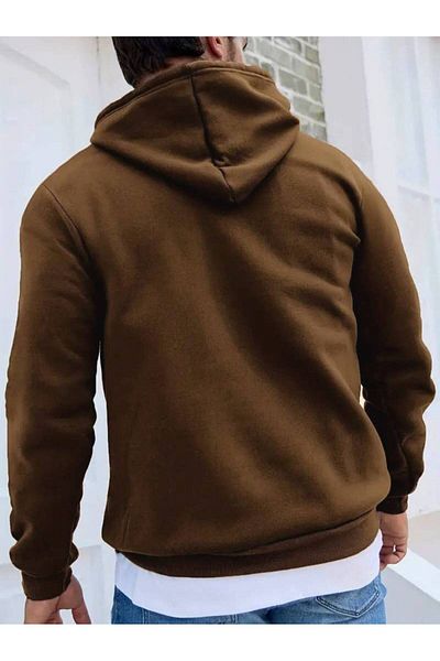 AMMA Focus Printed Unisex Oversize Χειμερινή φούτερ με κουκούλα - 3 κλωστές