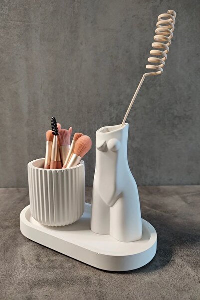 Mandalin Art Studio Set decorativ de 3 în formă de corp - vază, farfurie și c...