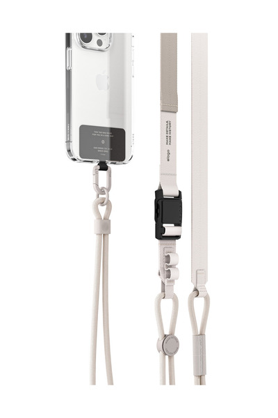 Elago Tüm Telefon Kılıflarıyla Uyumlu Çapraz Askılı Telefon Askısı – Krem Siyah
