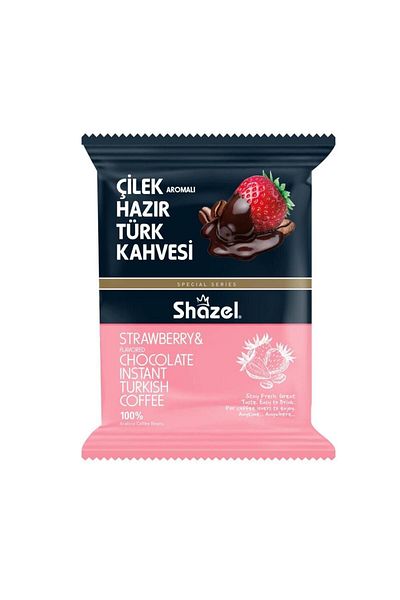 Shazel Strawberry Instant Turkish Coffee 100 G X 6 Pieces (AROMATED)