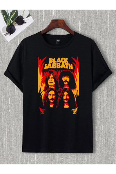 donamod Tricou unisex supradimensionat Sabbath AC/DC Iron Madien Metallica Pa...