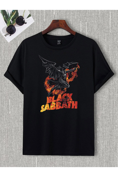donamod Unisex Oversize Black Sabbath Ac Dc Iron Madıen Metallıca Pantera Slipknot Rock Metal Tişört T shirt
