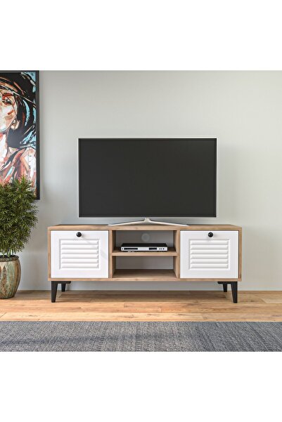 Yıldız elegance TV ÜNİTESİ PANJUR KAPAKLI AHSAP_ BEYAZ PTV_1200