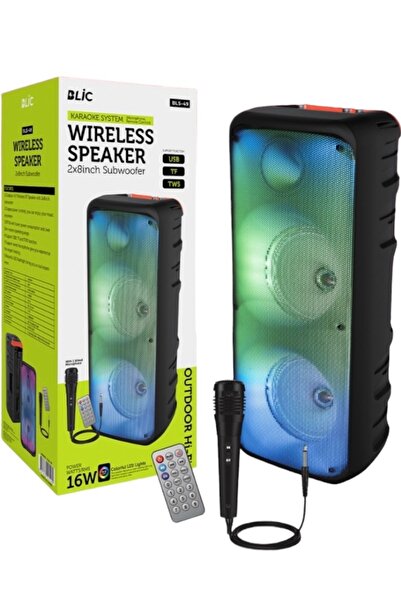 Dynego Taşınabilir Karaoke Mikrofonlu Kumandalı Led Işıklı Bluetooth Hoparlör...