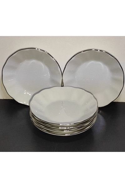 Porland Platinum Porcelain Tea Plate - 12 cm, Set of 12