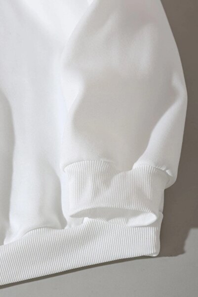 MODAGEN Weißes bedrucktes Los Angeles-Sweatshirt mit Rundhalsausschnitt für Damen