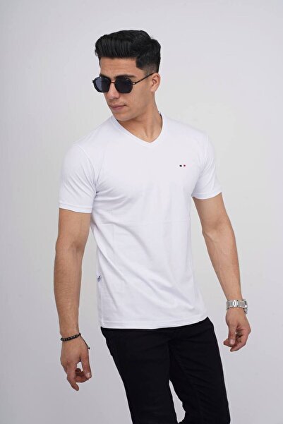 Est Estola Ανδρικό μπλουζάκι με λαιμόκοψη V Slim Fit - Koton Lycra, Πακέτο 5