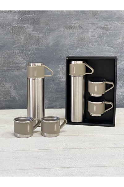 KOZALILAR Chef Star Paslanmaz Çelik 3 Bardaklı Vakumlu Termos Set