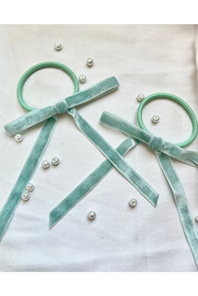 alhifa Set de catarame cu fundă din catifea de mătase - 2 bucăți elastic