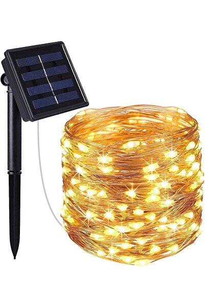 MENFRY 20 Mt Güneş Enerjili Solar Peri Led Işık Dekoratif Bahçe Büyük Panel A...