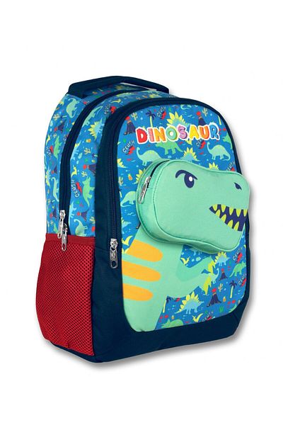 ÜMİT ÇANTA Ummit Bag for Boy - Cennec Green Primary School School Bag with 3 Sizes and Dinosaur Compartment