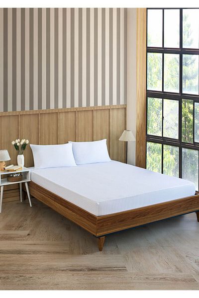 VAVEY Cearșaf de pat din satin de bumbac cu dungi 100x200 Față de pernă 50x70 Cearșaf de pat cu o singură dimensiune