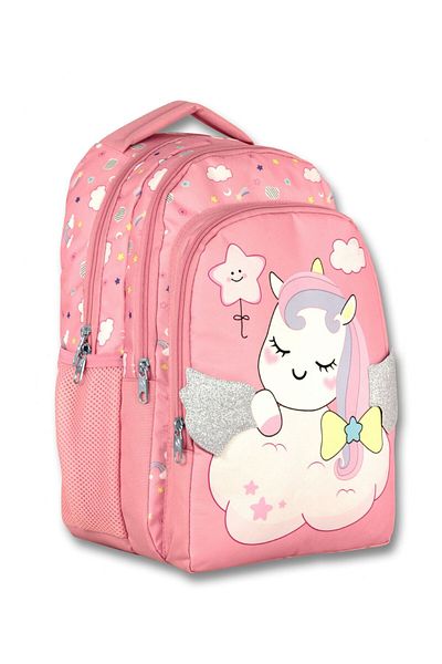 ÜMİT ÇANTA Pink Glittered Unicorn Primary School Bag - Girl