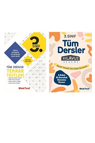 Tudem Yayınları 3. Sınıf Tüm Dersler Tekrar Testleri + Bloktest Deneme