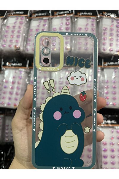 OVADA Samsung A03S Uyumlu Kamera Korumalı Çizgi Film Karakterli Silikon Şeffa...