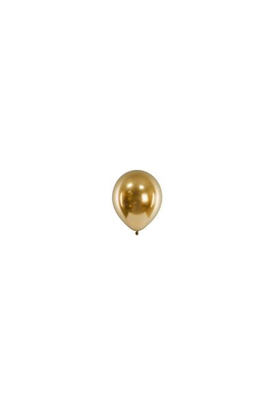 Ata Parti Dünyası 5 Inch *Gold* 10 Pieces Small Size Chrome-Mirrored Decoration Balloon