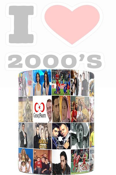 remonz 2000's 40 Photo Printed 100% Porcelain White Mug