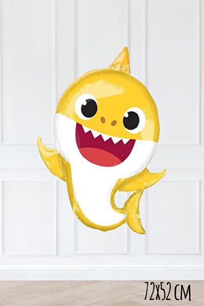 PEKSHOP Baby Shark Folyo Balon Sarı Renk Sevimli Köpek Balığı Balon