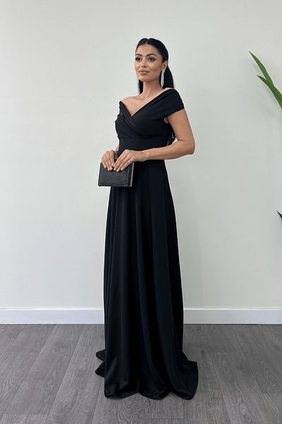 giyimmasalı Φόρεμα Boat Neck Kiloş - Μαύρο