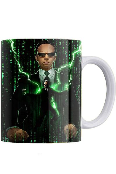 remonz كوب بورسلين 100% مطبوع عليه The Matrix Agent Smith