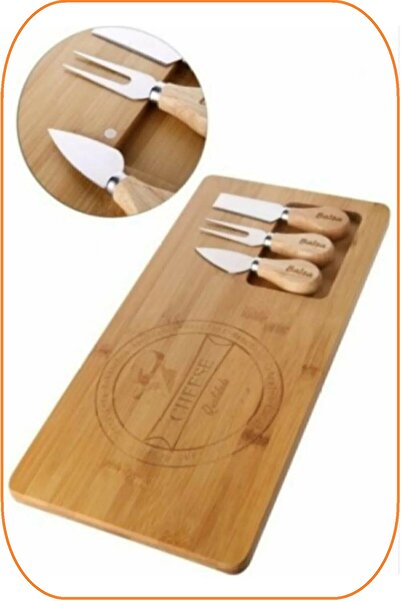 EZMK EV GEREÇLERİ مجموعة لوحة عرض الجبن المكونة من 4 قطع من الخيزران \ لوحة ع...