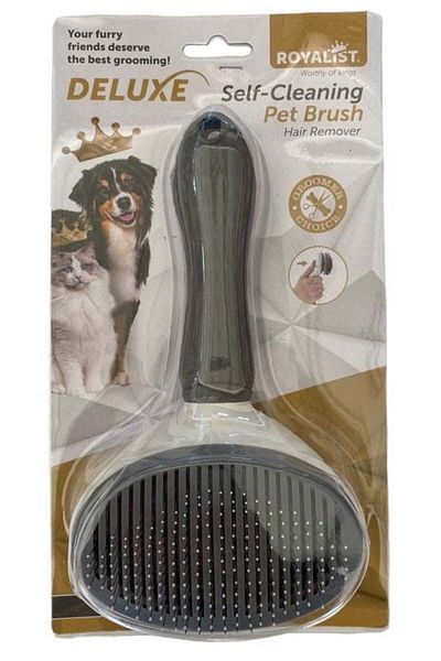 Royalist ROYALIST DELUXE SELF-CLEANING PET BRUSH GREY