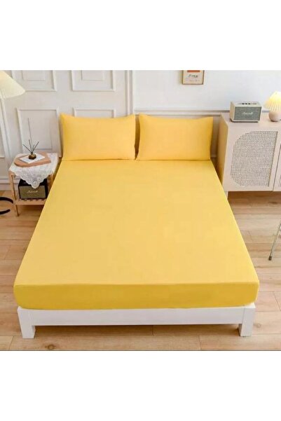 LilaMOON Yellow Cotton Ranforce - Single/Double Fitted Sheet Set