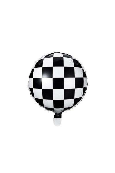 LOTUS PARTY 4 Year Old Motorcycle Birthday Party Set - Black Figure, Foil Balloon, Wheel Checker