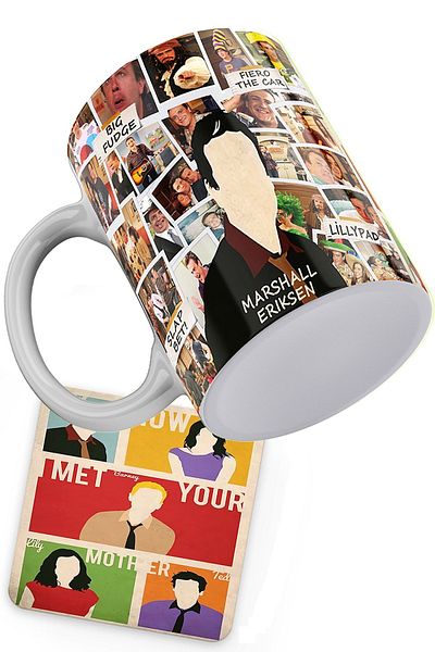remonz How I Met Your Mother Marshall Photo Album Printed Porcelain Mug MDF Coaster with Gift