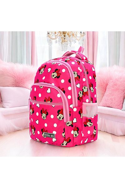 Shopiolog Orthopedic 3-Piece Set for Girl Primary School - 3 Compartments with Pen Holder, Lunchbox and Water Bottle