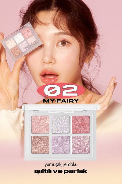 ABOUT TONE Oh My Glitter Pop 02 My Fairy - 6-Piece Intense Glitter Palette