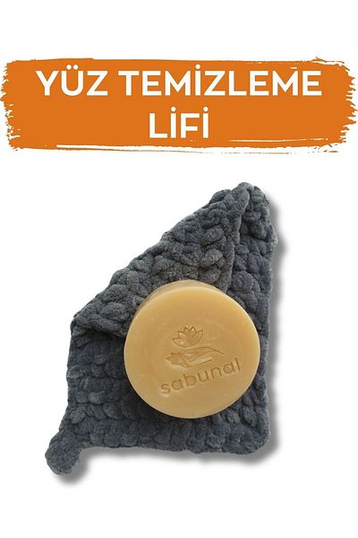 sabunal My Handmade Cotton Clothing, Gray Color Face Cleansing Washcloth