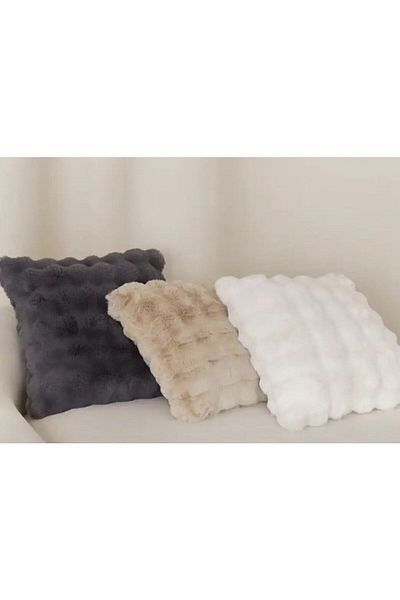 BALADI HOME 41x41 cm Λούτρινο χοντρό μαξιλάρι κουνελιού - 3 τεμ.