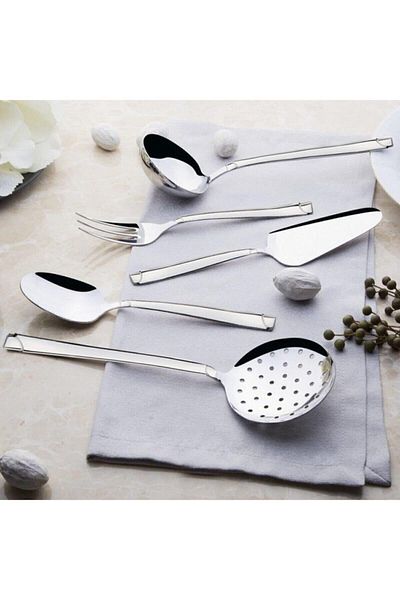 Nehir Paris Silver Plain 5 Piece Service Set