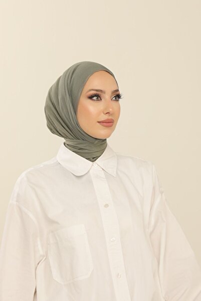 Beyzak Adaçayı Pratik Penye Şal - Kadın Tesettür Cırt Cırtlı Hijab Bone