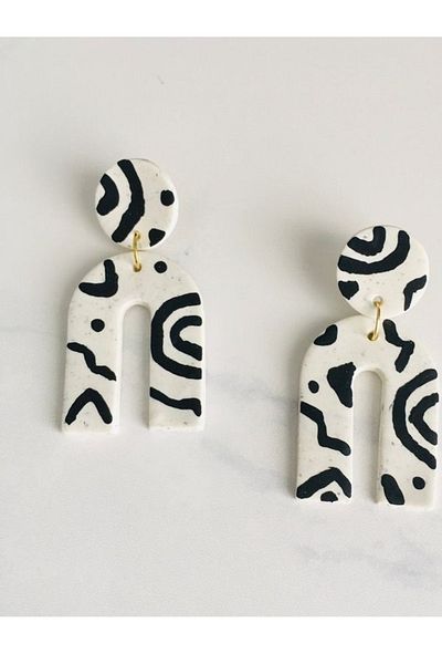 TREND Special Design Black Hippie Striped Bohemian Earrings