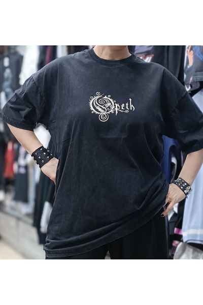 Köstebek Μπλουζάκι Opeth με μοτίβο που πλένεται oversize