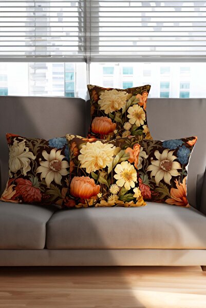 Royalte Model botanic vintage, flori albe portocalii, catifea de lux, set de ...