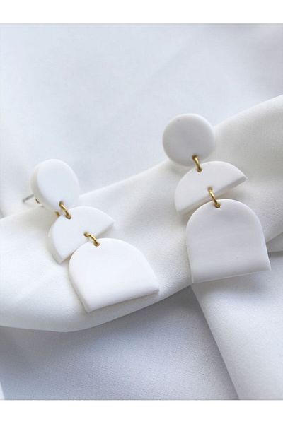 TREND Guaranteed White Bohemian Polymer Earrings