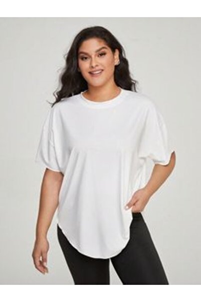 FİTGO Tricou alb supradimensionat pentru femei