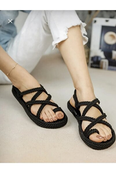 ALGİY MODA Ръчно изработени сандали от въже, размер 1. Купете с един размер п...