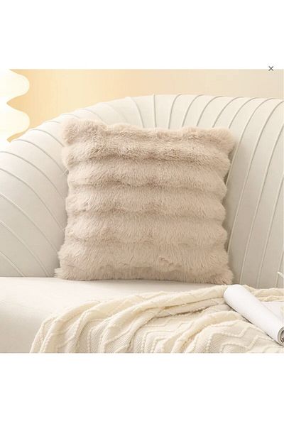 BALADI HOME 40x40 cm Λούτρινο χοντρό μαξιλάρι κουνελιού - 3 τεμ.