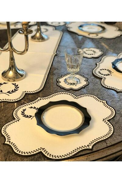 HİFA HOME طقم الخدمة الأمريكية والعداء (19 قطعة) أبيض-أسود