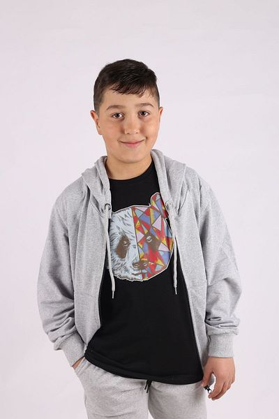 armicem Σετ φόρμας για αγόρι - Panda Printed, Zippered - Σετ 3 τεμαχίων