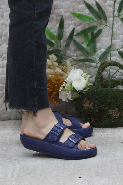Mehmet Mete EZ0095 Lightweight and Flexible Women's Slippers - For Beach, Sea, Pool
