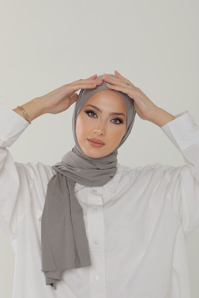 Beyzak Gray Luxury Combed Cotton Shawl - Women's Hijab Jersey Hijab Lycra Shawl