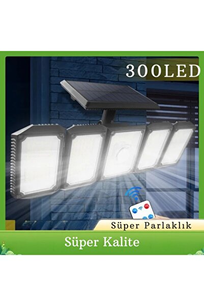 TechTic 300LED Solar Güneş Enerjili Bahçe Duvar Lambası Kumandalı Sensörlü 3 ...
